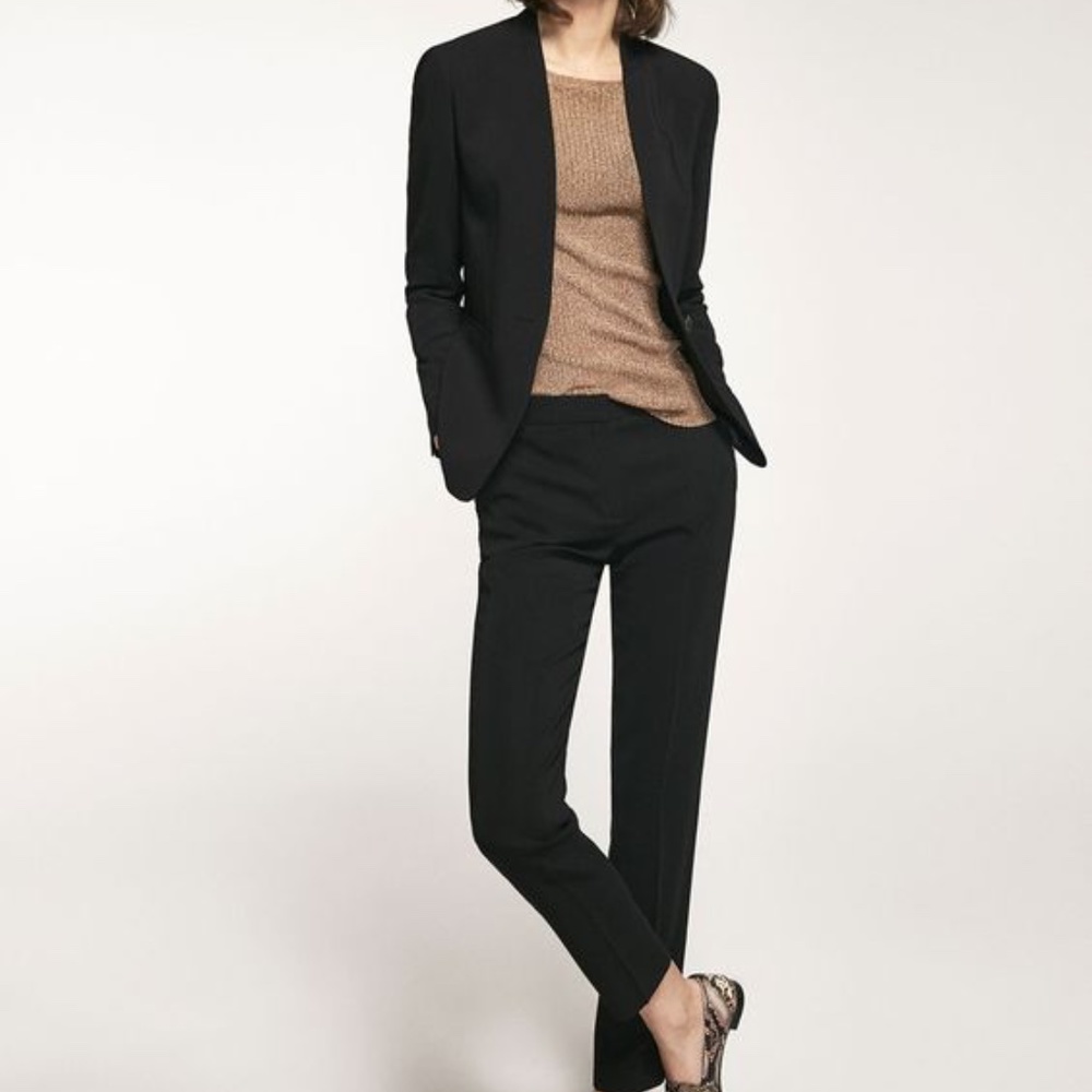 Massimo Dutti crepe trousers black size 4